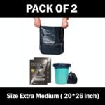 Trideva HEAVY DUTY Extra-Medium Size 20x26 Inch Pack of 2 Black (10 Pcs in Each Pack) 75 Micron Biodegradable Garbage Bag| Trash/Dustbin Bags (Weight 500 Gram for Each Pack)