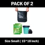 Trideva HEAVY DUTY Small Size 15x18 Inch Pack of 2 Black (20 Pcs in Each Pack) 75 Micron Biodegradable Garbage Bag| Trash/Dustbin Bags (Weight 500 Gram for Each Pack)