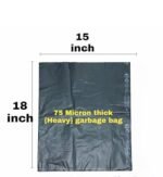 Trideva HEAVY DUTY Small Size 15x18 Inch Pack of 2 Black (20 Pcs in Each Pack) 75 Micron Biodegradable Garbage Bag| Trash/Dustbin Bags (Weight 500 Gram for Each Pack) - Image 3
