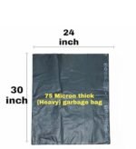 Trideva HEAVY DUTY Large Size 24x30 Inch Pack of 2 Black (8 Pcs in Each Pack) 75 Micron Biodegradable Garbage Bag| Trash/Dustbin Bag (Weight 500 Gram for Each Pack) - Image 3