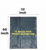 Trideva HEAVY DUTY Jumbo Size 32x40 Inch Pack of 2 Black, 75 Micron Biodegradable Garbage Bag| (5 Pcs in Each Pack) Trash/Dustbin Bags (Weight 500 Gram for Each Pack) - Image 4