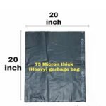 Trideva HEAVY DUTY Medium Size 20x20 Inch Pack of 2 Black (14 Pcs in Each Pack) 75 Micron Biodegradable Garbage Bag| | Trash/Dustbin Bags (Weight 500 Gram per Pack) - Image 3