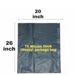 Trideva HEAVY DUTY Extra-Medium Size 20x26 Inch Pack of 2 Black (10 Pcs in Each Pack) 75 Micron Biodegradable Garbage Bag| Trash/Dustbin Bags (Weight 500 Gram for Each Pack) - Image 3