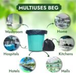 Trideva HEAVY DUTY Jumbo Size 32x40 Inch Pack of 2 Black, 75 Micron Biodegradable Garbage Bag| (5 Pcs in Each Pack) Trash/Dustbin Bags (Weight 500 Gram for Each Pack) - Image 2