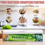 Trideva 1 Kg  Foil Paper for Kitchen (18 Micron)Pack of 2 Baking and Wrapping, Parchment Paper, Non Toxic Food Roll for Baking Cake, Oilproof, Reusable for Food, Fibre Roll. - Image 5