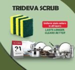 Trideva (Pack of 12)Green Scrub Foam with Pad 3x4 Thickness 20 mm, Easy to Shine Dish Wash Scrub, Utensil Scrubber Kitchen Wipes - Image 5