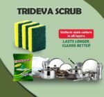 Trideva (Pack of 12)Green Scrub Foam with Pad 3x4 Thickness 20 mm, Easy to Shine Dish Wash Scrub, Utensil Scrubber Kitchen Wipes