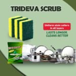 Trideva (Pack of 12)Green Scrub Foam with Pad 3x4 Thickness 20 mm, Easy to Shine Dish Wash Scrub, Utensil Scrubber Kitchen Wipes