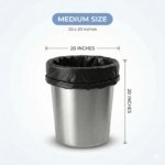Trideva HEAVY DUTY Medium Size 20x20 Inch Pack of 6 Black (14 Pcs in Each Pack) 75 Micron Biodegradable Garbage Bag| Trash/Dustbin Bags (Weight 500 Gram for Each Pack) (Black) - Image 3