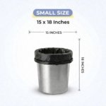 Trideva HEAVY DUTY Small Size 15x18 Inch Pack of 6 Black (20 Pcs in Each Pack) 75 Micron Biodegradable Garbage Bag| Trash/Dustbin Bags For Kitchen, Office or Washroom (Weight 500 Gram for Each Pack) - Image 3