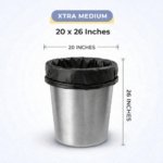 Trideva HEAVY DUTY Extra-Medium Size 20x26 Inch Pack of 6 Black (10 Pcs in Each Pack) 75 Micron Biodegradable Garbage Bag| Trash/Dustbin Bags (Weight 500 Gram for Each Pack) - Image 4