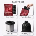 HEAVY DUTY Extra Thick Size 28x32 Inch Pack of 6 Black (7 Pcs in Each Pack) 75 Micron Biodegradable Garbage Bag| Trash/Dustbin Bags (Weight 500 Gram for Each Pack) - Image 10