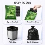 Trideva HEAVY DUTY Small Size 15x18 Inch Pack of 6 Black (20 Pcs in Each Pack) 75 Micron Biodegradable Garbage Bag| Trash/Dustbin Bags For Kitchen, Office or Washroom (Weight 500 Gram for Each Pack) - Image 10
