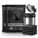 Trideva HEAVY DUTY Extra-Medium Size 20x26 Inch Pack of 2 Black (10 Pcs in Each Pack) 75 Micron Biodegradable Garbage Bag| Trash/Dustbin Bags (Weight 500 Gram for Each Pack)