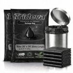 Trideva HEAVY DUTY Extra Thick 28x32 Inch Pack of 2 Black (7 Pcs in Each Pack) 75 Micron Biodegradable Garbage Bag | Trash/Dustbin Bags (Weight 500 Gram for Each Pack)