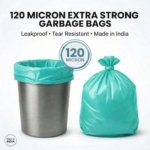 Trideva HEAVY DUTY JUMBO Size 32x40 Inch Pack of 6 Green(4-5 Pcs in Each Pack) 75 Micron Biodegradable Garbage Bag| Trash/Dustbin Bags (Weight 500 Gram for Each Pack) (Green) - Image 6