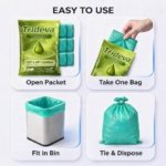 Trideva HEAVY DUTY Jumbo Size 32x40 Inch Pack of 2 Green 75 Micron Biodegradable Garbage Bag| (5 Pcs in Each Pack) Trash/Dustbin Bags (Weight 500 Gram for Each Pack) - Image 7