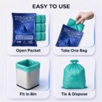 Trideva HEAVY DUTY Large Size 24x30 Inch Pack of 6 Green (8 Pcs in Each Pack) 75 Micron Biodegradable Garbage Bag| Trash/Dustbin Bags (Weight 500 Gram for Each Pack) - Image 8