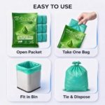 Trideva HEAVY DUTY Small Size 15x18 Inch Pack of 2 Green (20 Pcs in Each Pack) 75 Micron Biodegradable Garbage Bag| Trash/Dustbin Bags (Weight 500 Gram for Each Pack) - Image 6
