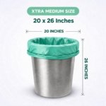 Trideva HEAVY DUTY Extra-Medium Size 20x26 Inch Pack of 6 Green (10 Pcs in Each Pack) 75 Micron Biodegradable Garbage Bag| Trash/Dustbin Bags (Weight 500 Gram for Each Pack) - Image 4