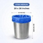 Trideva HEAVY DUTY Extra-Medium Size 20x26 Inch Pack of 6 Blue (10 Pcs in Each Pack) 75 Micron Biodegradable Garbage Bag| Trash/Dustbin Bags (Weight 500 Gram for Each Pack) - Image 5