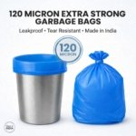 Trideva HEAVY DUTY Extra-Medium Size 20x26 Inch Pack of 6 Blue (10 Pcs in Each Pack) 75 Micron Biodegradable Garbage Bag| Trash/Dustbin Bags (Weight 500 Gram for Each Pack) - Image 3