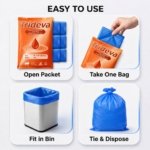 Trideva HEAVY DUTY Medium Size 20x20 Inch Pack of 2 Blue (14 Pcs in Each Pack) 75 Micron Biodegradable Garbage Bag| | Trash/dustbin Bags (Weight 500 Gram per Pack) - Image 2