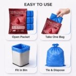 Trideva HEAVY DUTY Extra Thick Size 28x32 Inch Pack of 6 Blue (7 Pcs in Each Pack) 75 Micron Biodegradable Garbage Bag| Trash/Dustbin Bags (Weight 500 Gram for Each Pack) - Image 5