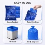 Trideva HEAVY DUTY Large Size 24x30 Inch Pack of 6 Blue (8 Pcs in Each Pack) 75 Micron Biodegradable Garbage Bag| Trash/Dustbin Bags (Weight 500 Gram for Each Pack) - Image 9