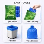 Trideva HEAVY DUTY Small Size 15x18 Inch Pack of 6 Blue (20 Pcs in Each Pack) 75 Micron Biodegradable Garbage Bag| Trash/Dustbin Bags For Kitchen, Office or Washroom (Weight 500 Gram for Each Pack) - Image 5