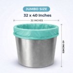 Trideva HEAVY DUTY Jumbo Size 32x40 Inch Pack of 2 Green 75 Micron Biodegradable Garbage Bag| (5 Pcs in Each Pack) Trash/Dustbin Bags (Weight 500 Gram for Each Pack) - Image 3