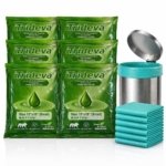 Trideva HEAVY DUTY Small Size 15x18 Inch Pack of 6 Green (20 Pcs in Each Pack) 75 Micron Biodegradable Garbage Bag| Trash/Dustbin Bags For Kitchen, Office or Washroom (Weight 500 Gram for Each Pack)