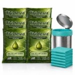 Trideva HEAVY DUTY JUMBO Size 32x40 Inch Pack of 6 Green(4-5 Pcs in Each Pack) 75 Micron Biodegradable Garbage Bag| Trash/Dustbin Bags (Weight 500 Gram for Each Pack) (Green)