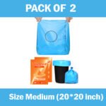 Trideva HEAVY DUTY Medium Size 20x20 Inch Pack of 2 Blue (14 Pcs in Each Pack) 75 Micron Biodegradable Garbage Bag| | Trash/dustbin Bags (Weight 500 Gram per Pack)