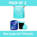 Trideva HEAVY DUTY Large Size 24x30 Inch Pack of 2 Green (8 Pcs in Each Pack) 75 Micron Biodegradable Garbage Bag| Trash/Dustbin Bag (Weight 500 Gram for Each Pack)