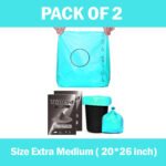 Trideva HEAVY DUTY Extra-Medium Size 20x26 Inch Pack of 2 Green (10 Pcs in Each Pack) 75 Micron Biodegradable Garbage Bag| Trash/Dustbin Bags (Weight 500 Gram for Each Pack) (Green)